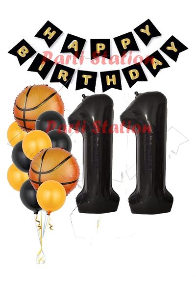 Parti Station Basketball Concept 11 Year Old Balloon Set Basketball Theme Birthday Balloon Set