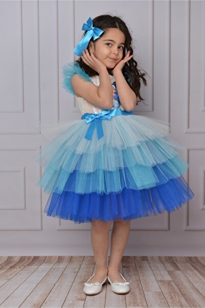 Delfini kids Κοστούμι και φόρεμα γενεθλίων πριγκίπισσας Elsa Sequin