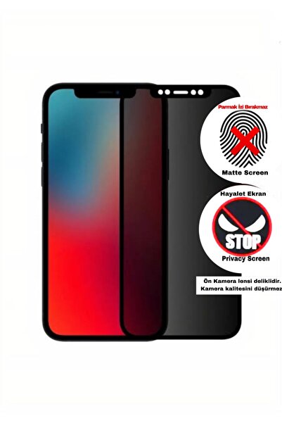 POWELL Iphone XSMAX,11PROMAX Uyumlu Mat Hayalet Ekran Gizli Tam Kaplayan Cam ...