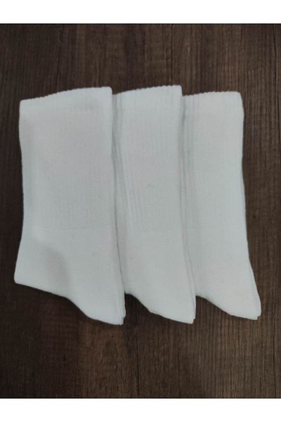 Leement socks Unisex απλές λευκές κάλτσες τένις 6 ζευγάρια βαμβακερές