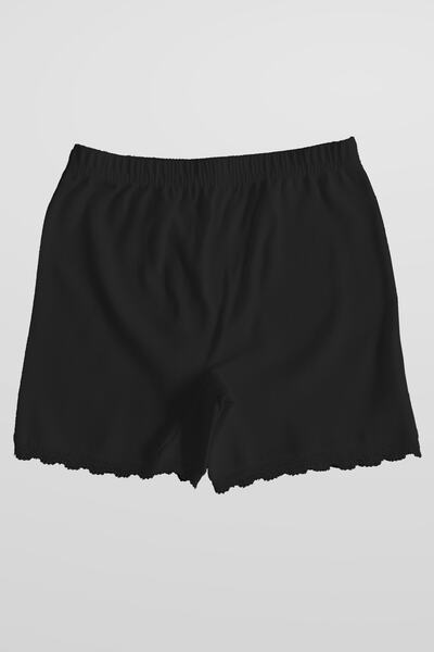 ali altun iç giyim Kız Çocuk Siyah Dantelli Mini Şort Boxer