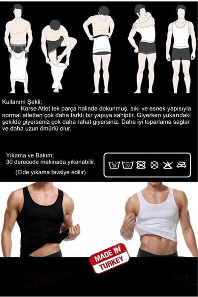 Sh Mağazacılık Gynecomastia Breast and Belly Recovery Daily Wearable Men's Athlete Corset