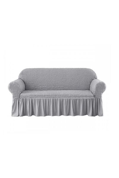 HEYTGAH Lycra Wrapped Elastic Sofa Cover - Sofa Bed Cover, Gray 3 Pieces/Single Set