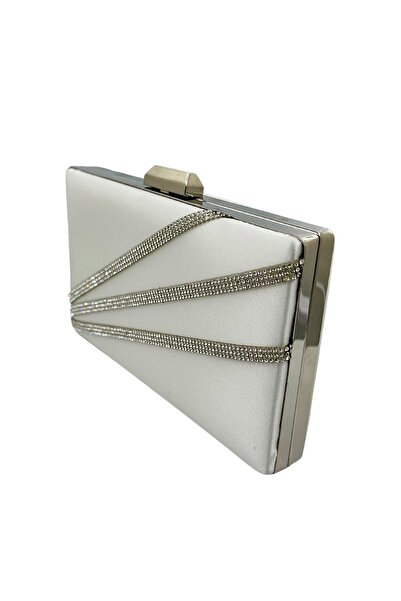 Biçanta Перламутр Колір екрю Атлас Гумус Футляр Гумус Камені Вечірня сукня Сумка Нічна сумка Дугун Нісан Портфель