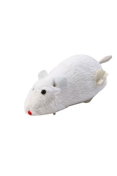 Efna Store Wind-Up White Color Mouse Cat Training Toy Joke Mouse