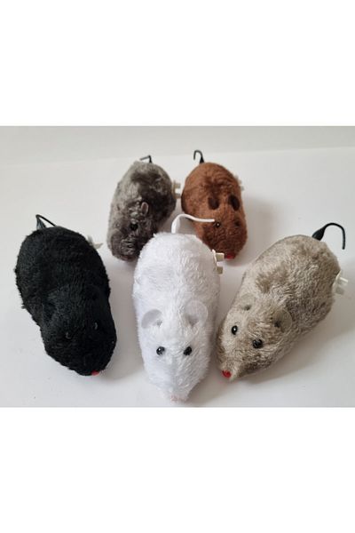 Efna Store Wind-Up White Color Mouse Cat Training Toy Joke Mouse