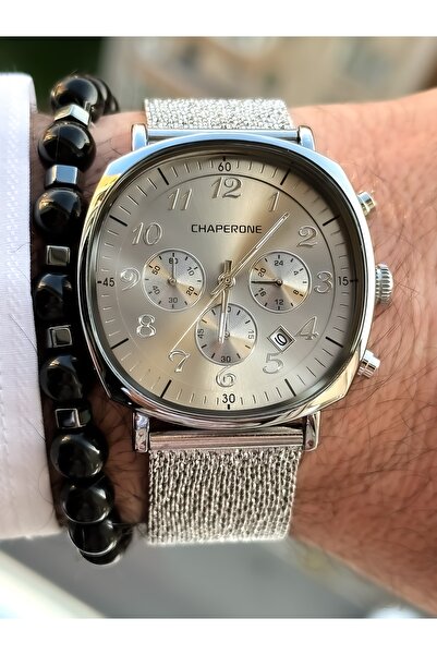 Chaperone Hasır Kordon Fonksiyonları Aktif Erkek Kol Saati+Bileklik