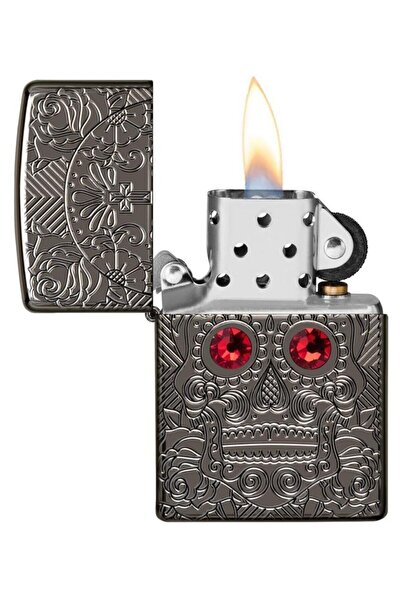 Zippo Crystal Eyes Skull / Kristal Gözlü Kafatası Armor Case Çakmak