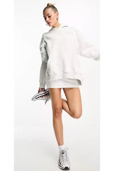 Keywest Дамски суитшърт с качулка и джобове, сив меланж, размер "Плюшени размери", Beverley Hills