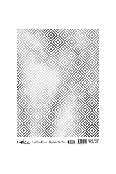 Cadence Silver Foil Brass Decopage Paper Model:021
