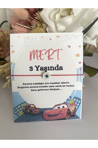 ruzaksesuar Kişiye Özel İsimli Şimşek Mcqueen Konsept Şans Bilekliği Doğum gü...