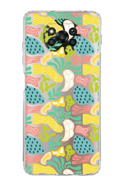 PrintiFy 1mm Cover Memphis Pattern Design Clear Silicone Case Compatible with Xiaomi Poco X3 Pro