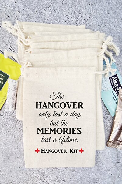 Atölye Mi Hangover Kit Kesesi Baskılı Kese Düğün Bekarlığa Veda Doğum Günü He...