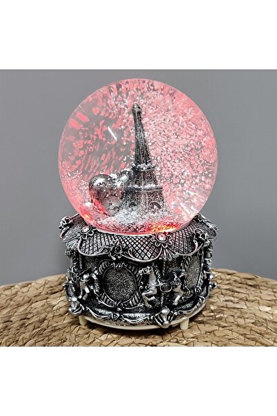 keyfim shop Eyfel Kulesi Işıklı Müzikli Püskürtmeli Büyük Boy Kar Küresi