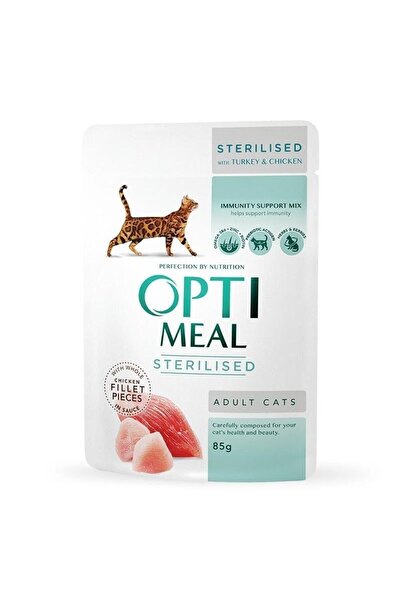 OptiMeal Sterilized Hindili Ve Tavuklu Kısırlaştırılmış Kedi Konservesi 85 Gr