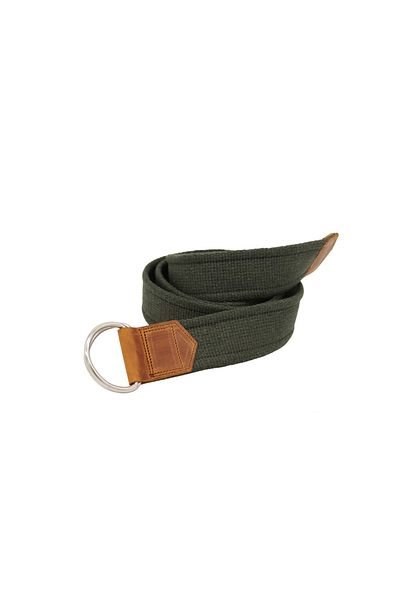 Anatolia Unisex Leather Detailed Green Canvas Tactical Sports Cloth Belt