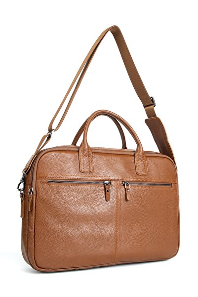 MORCA كمبيوتر محمول وحقيبة من الجلد الطبيعي بلون أسمر