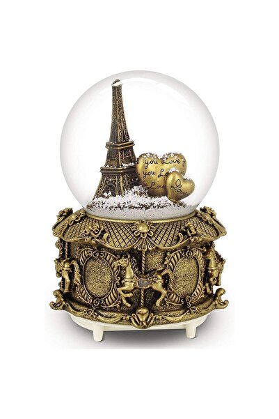 keyfim shop Eyfel Kulesi Işıklı Müzikli Püskürtmeli Büyük Boy Kar Küresi