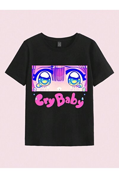 Jose Clothing UNISEX BLACK PRINTED OVERSIZE CUT SHORT SLEEVE T-SHIRT