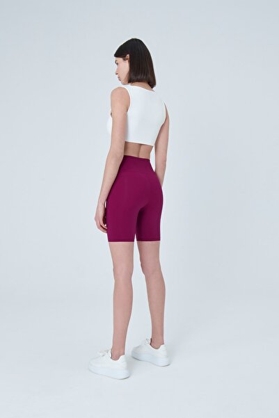 UP&FIT Push Up High Waist Recovery Biker Leggings Plum