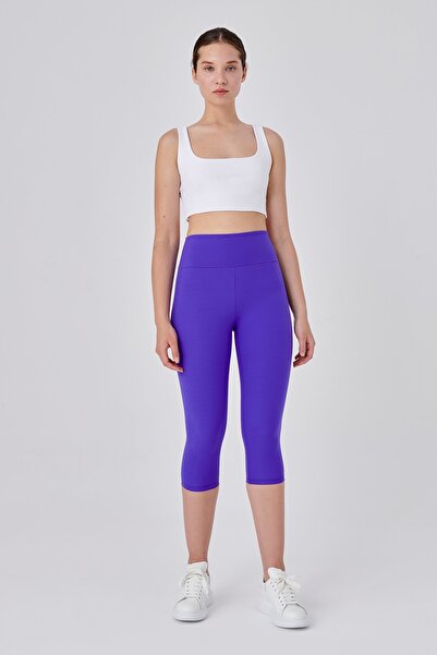 UP&FIT Push Up Ψηλόμεσο Συγκρατητικό Κάπρι Κολάν Μωβ