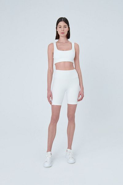UP&FIT Push Up High Waist Tightening Biker κολάν Λευκό