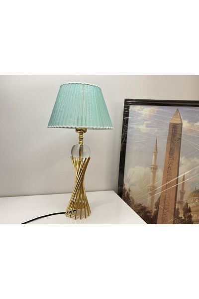 asellus Misbah Twist Lampshade "Knitted Hat" Table Lamp Crystal Glass Gold Plated, lampshade