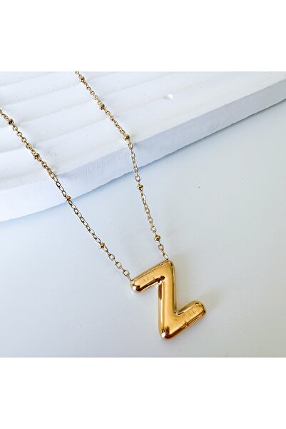 CHARMLUCKY Çelik bombeli Z harfi kolye