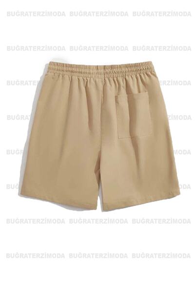 Buğraterzimoda Navy Blue-Khaki-Beige Unisex Basic Regular Regular Cut 3 Pack Shorts