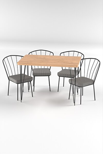 Cosargroup 70x110 Çam Yemek Masa, Mutfak Masa Takımı 4 Adet Güneş Sandalye