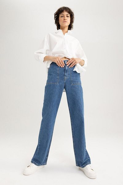 DeFacto Pantaloni lungi Jean 100% bumbac