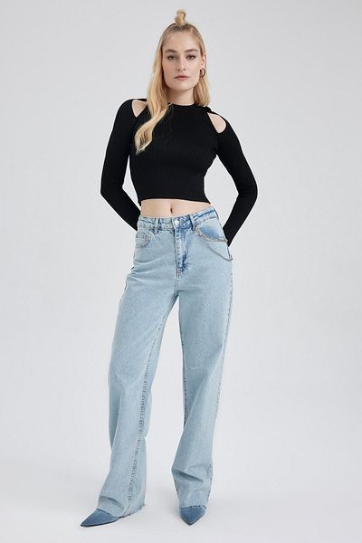 DeFacto Slim Fit svetr Crew Neck A2061ax23au