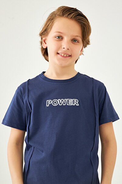 Perendi Power Embroidered Boy's Shorts Set Indigo