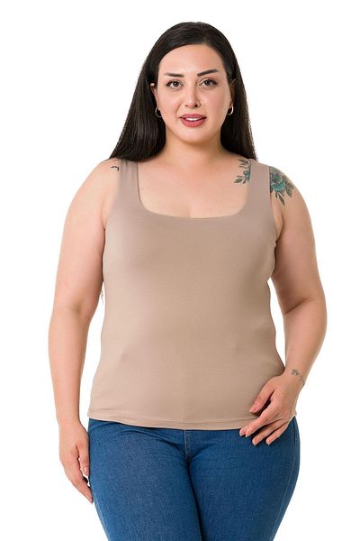 DISENTIS MODEST Plus Size Strappy Half Lined Viscose Mink Body
