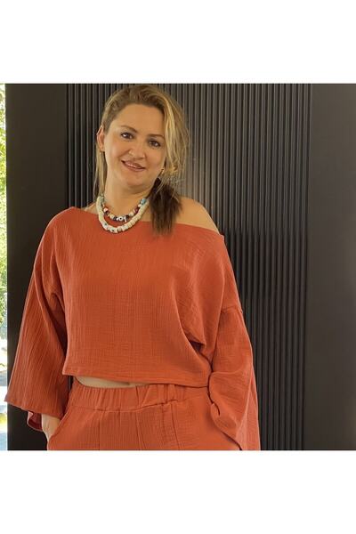 HTPT Crop pentru gât de barcă de muselină