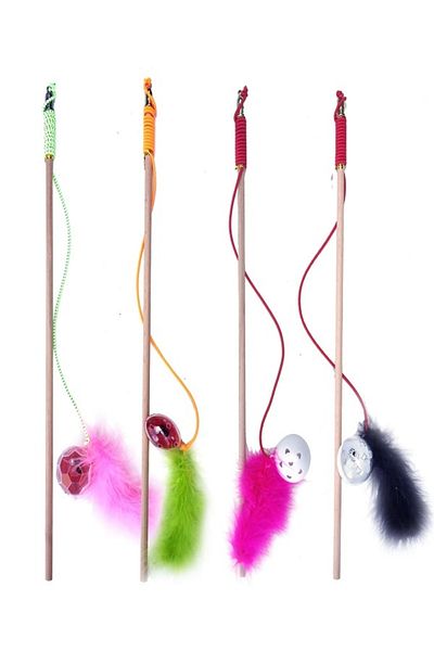 MİO Cat Fishing Rod with Bell Bulk Furry Cat Toy Fishing Rod