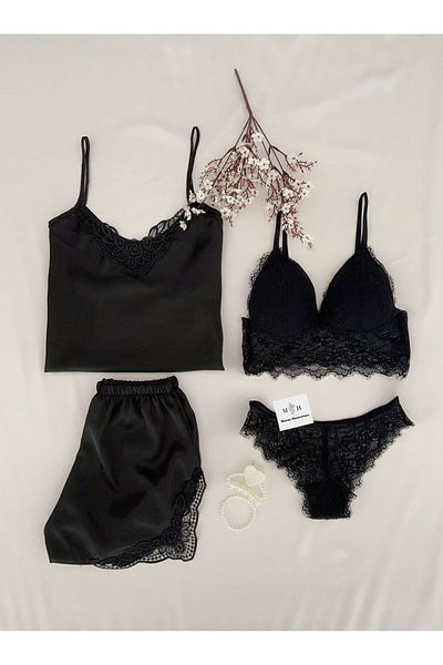 MH Moony Homewears Σετ με 4 σατέν Virgina Dowry