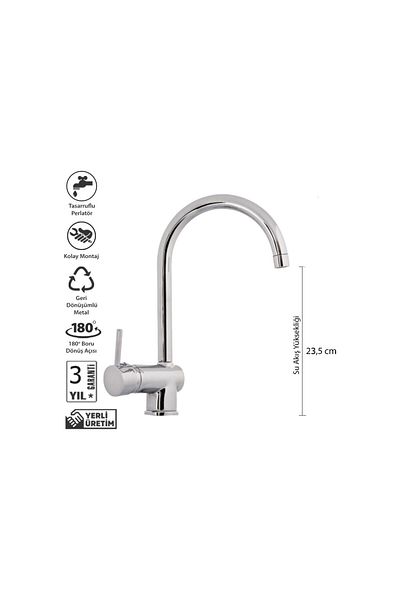 VENİTA Venita Delta Swan Kitchen Faucet with Hot and Cold Water Inlet