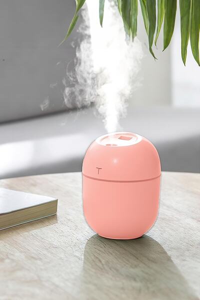 DEMPOWER Oda- Araç Hava Nemlendirici Buhar Makinesi Pembe T Model