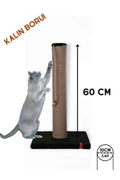 PUGALO 60cm Catnipli Kalın Borulu Dev Tırmalama Tahtası Yeşil Minder Yüzey