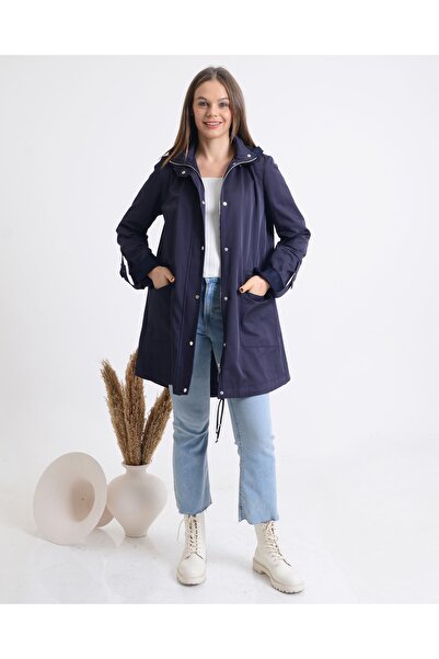 Trenç Katlama Kol Detaylı Kadın Trençkot