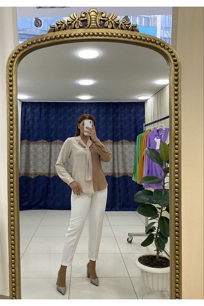 Vizyon Park Cream Mink Blouse Jessica Fabric