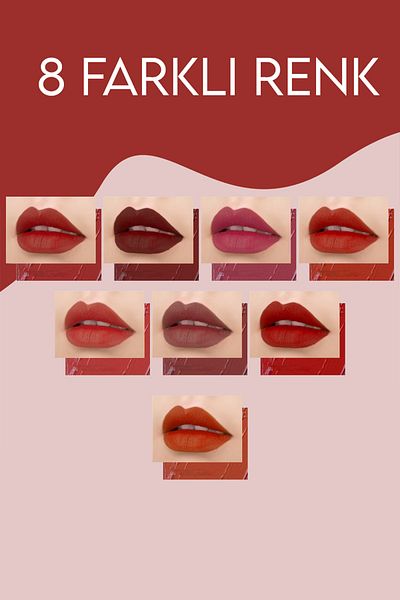 MUJGAN 8-Piece Square Packaged Liquid Liquid Lipstick with Soil Tone Content