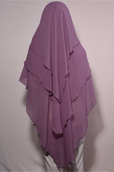 Ns nowascarf Ready Hijab with Veil Three Layers Chiffon Souffle Shawl Dried Rose