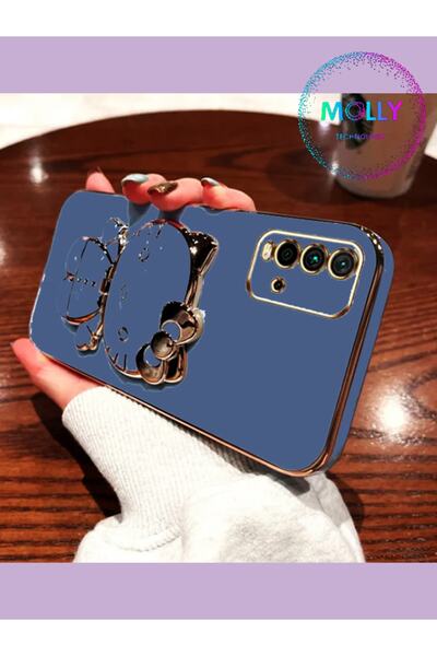 Molly Technology Xiaomi Redmi 9T İçin Petrol Mavisi Hello Kitty Standlı Kenar...