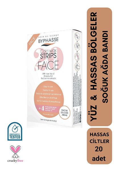 BYPHASSE Waxing Strip for Sensitive Skin Face & Special Areas 20 pieces