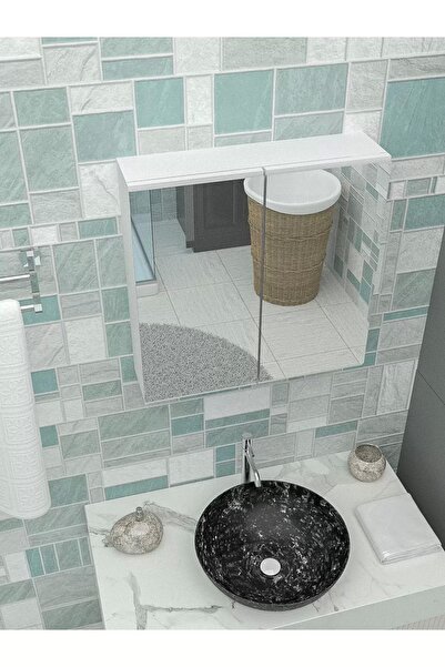 AZZURİ Mebel Elyuyan Üstü Güzgülü 2 Qapılı Hamam Şkafı