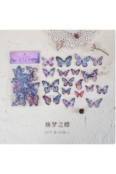 SF SCRAPBOOK KIRTASİYE ملصق فراشة عتيق لسجل القصاصات، مخطط جدول الأعمال، مجلة...