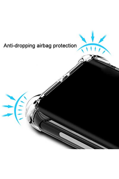 Techaks Xiaomi Mi 8 Lite Kılıf Köşeleri Airbag'li Darbeye Dayanıklı Şeffaf Sert Kılıf Antishock