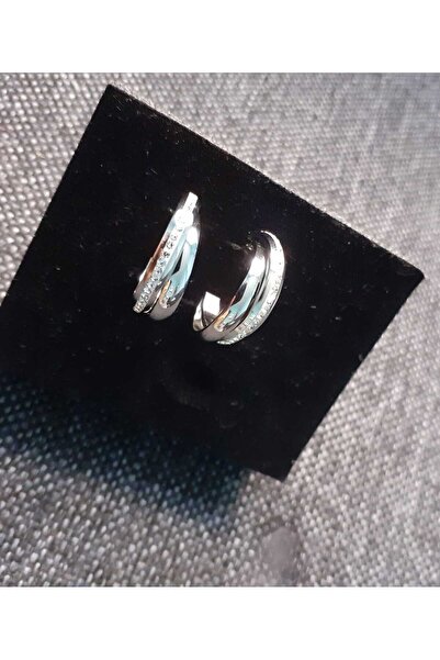 stainless steell Çelik halka taşlı küpe